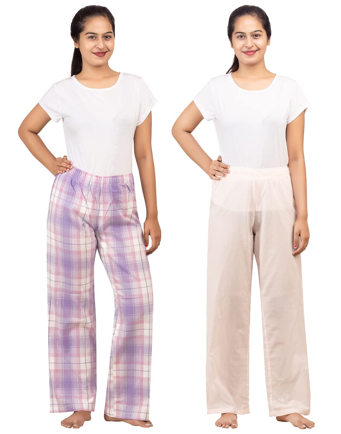 B STORIES Women's Cotton 3 Pack Woven Lounge Pants (Assorted Pyjamas) (Prints May Vary)