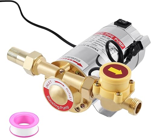Youwise Bomba de agua eléctrica de 110 V 90 W bomba de presión de agua de acero inoxidable y latón bomba automática de presión de agua y sistema de