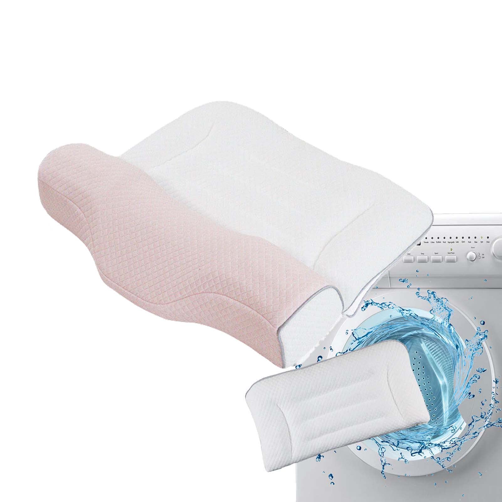 Poduszka z pianki z pamięcią kształtu, ortopedyczne poduszki na ból szyi i ramion, ergonomiczna poduszka 2 w 1, super miękka, żakardowa, dmuchana poduszka wspierająca szyję dla osób śpiących na boku i na plecach