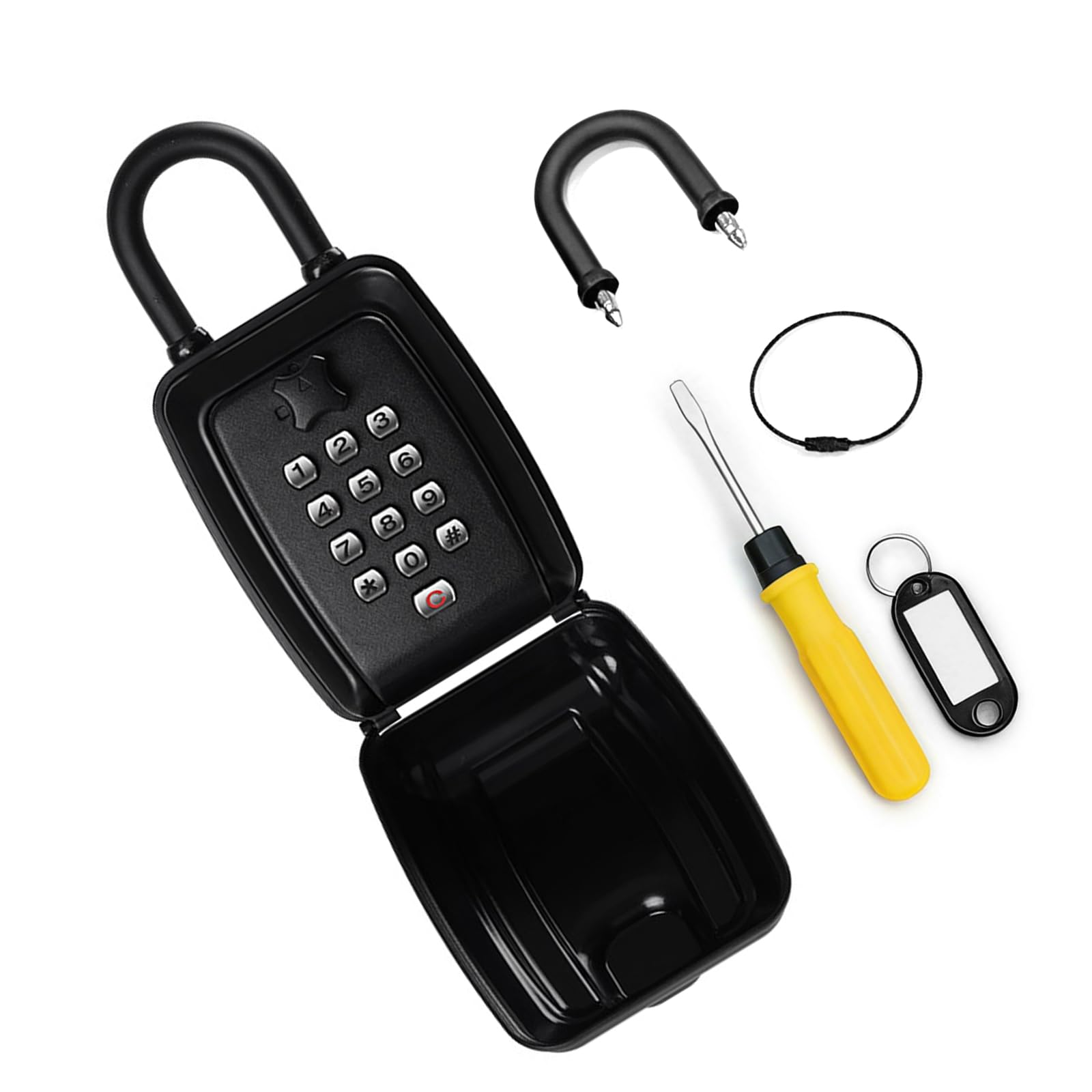 Duty Password Storage Box Container Holder with 36cm Steel Wire Rope Suitable for Door Bikes and Motorcycles Anti Theft Combination