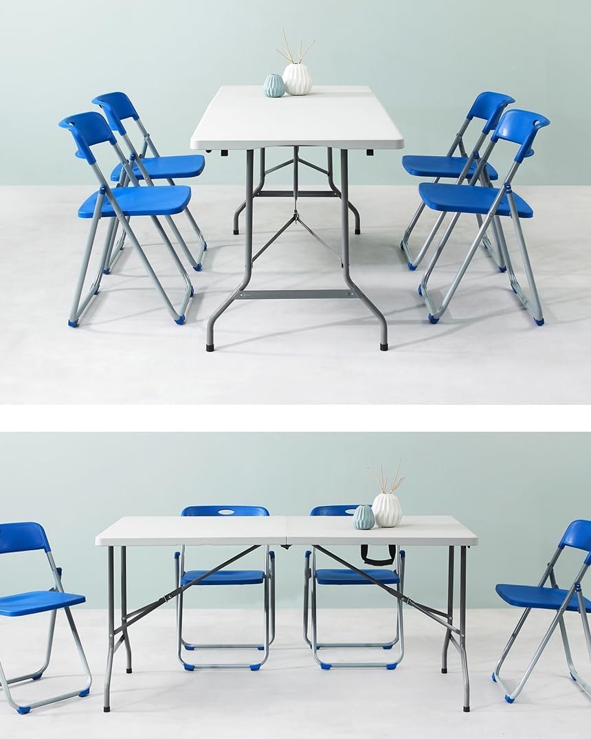 Inklapbare tafel - rechthoekig - wit 122cm | U543