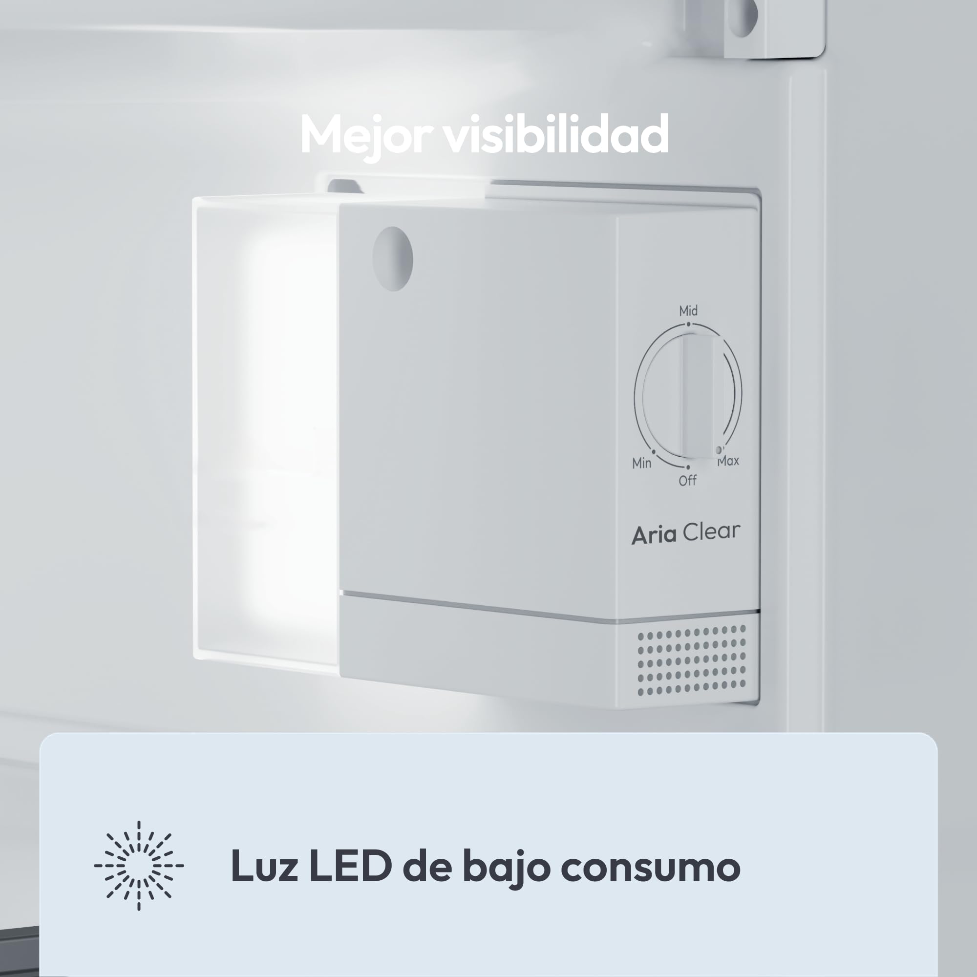 CANDY CNOQ2S58EW, Frigorífico Mini con Congelador, AnchoxAlto 54,5 x 85cm, 114L, 2 Estantes, 3 Balconeras, 1 Cajón, Control Mecánico de la temperatura, Iluminación LED, Altura Ajustable, 37DB, Blanco