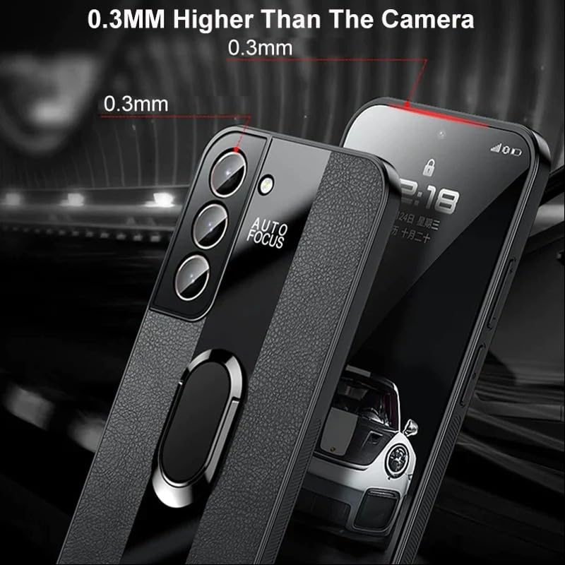 Image of MILLION CASES Back Cover Case for Samsung Galaxy S24 Ultra Shockproof Protective Auto Focus Plexiglass Ring Case for Men & Boys(Blue)