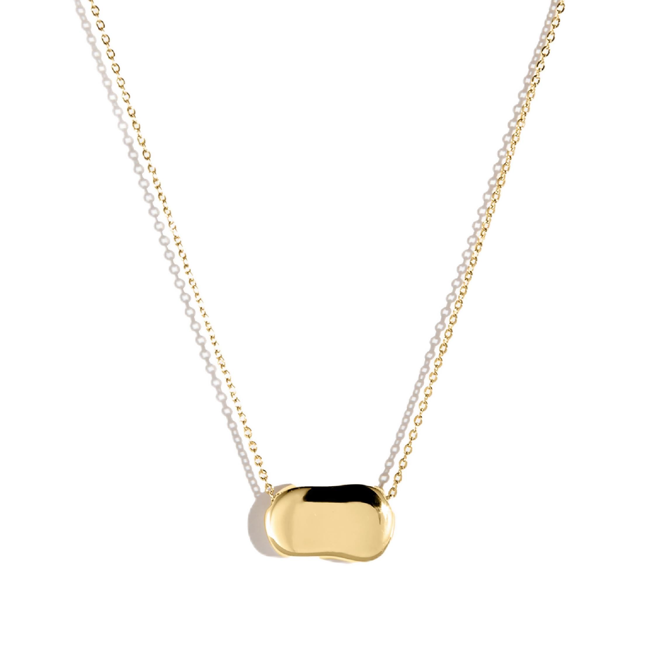 Electric Picks Dakota Necklace for Women, 14k Gold Plated Organic Charm Pendant Necklace, 18" Adjustable Layering Chain, Minimalist Everyday Jewelry Gift