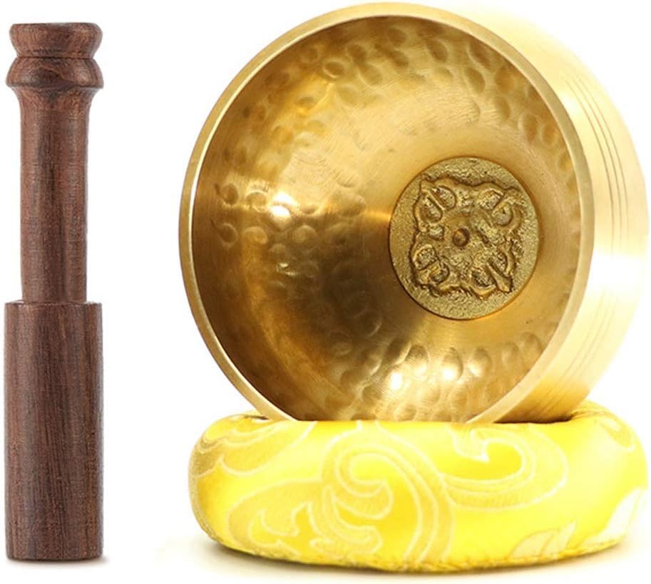 8cm Hand Hammered Tibetan Singing Bowl Set Wood Sticker Mat for Meditation Yoga Buddhism Gifts Home Decor Crafts