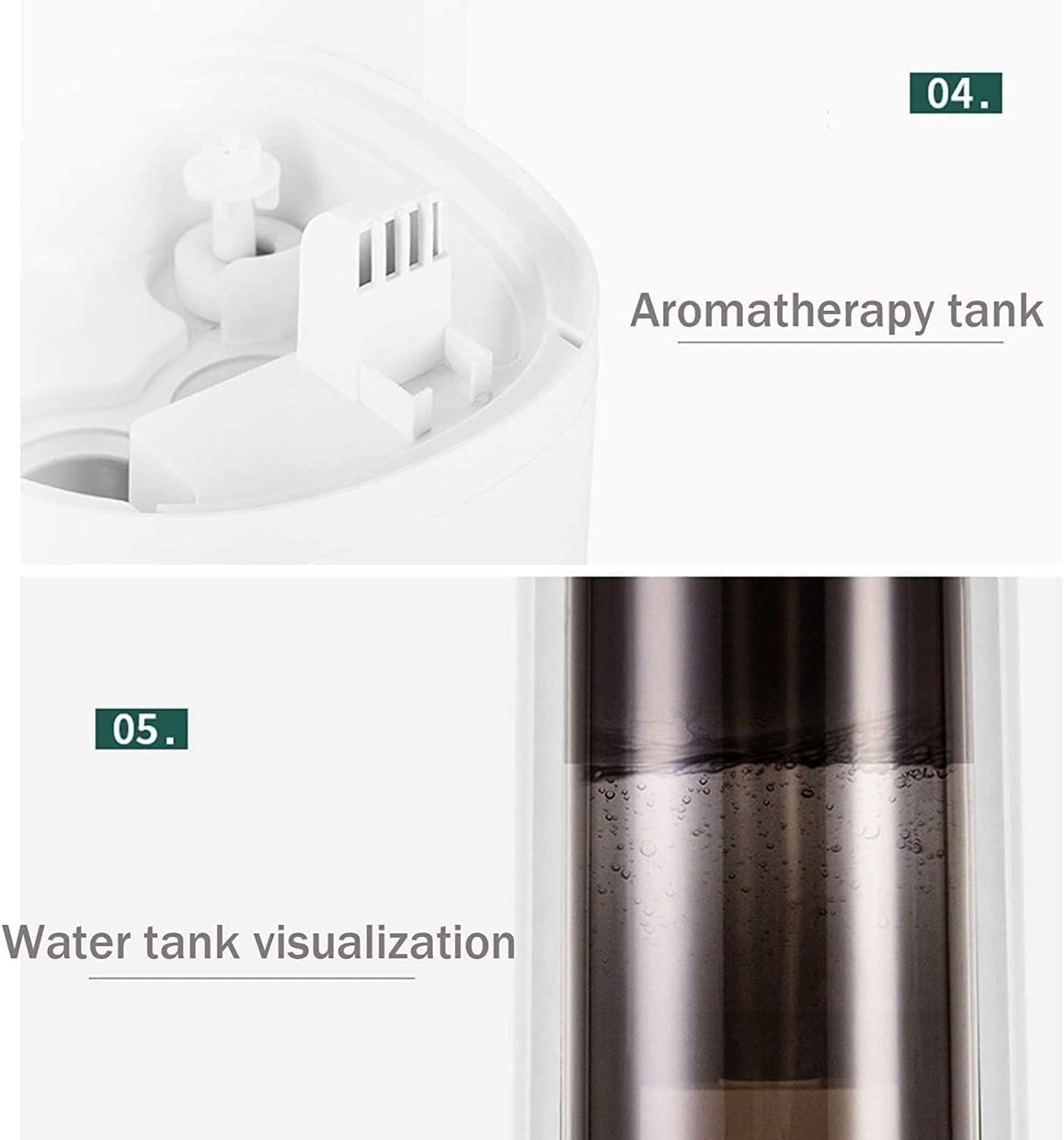 For Large Room Cool Mist Air 6L Top Fill Humidifier with Essential Oils LED Display for Baby Office Plants Bedroom (Colour: White)