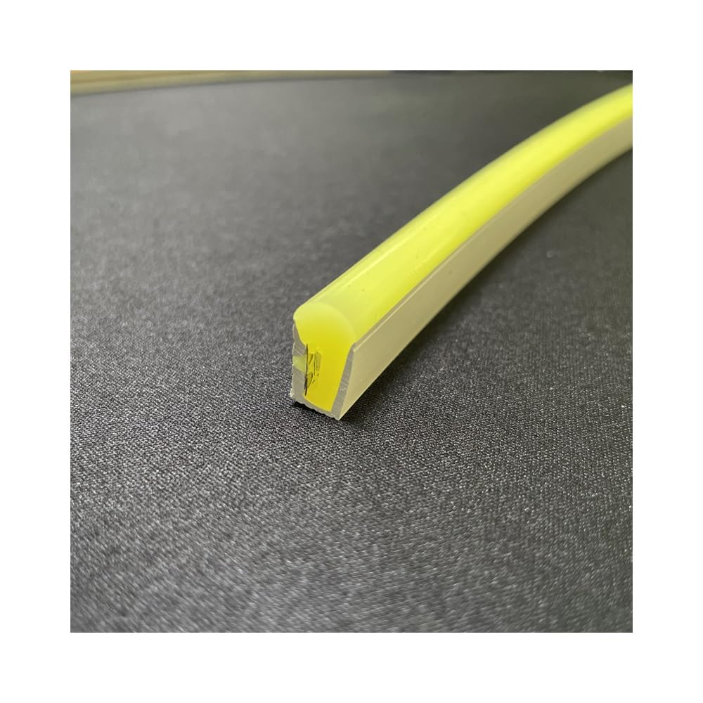 Tira de luz de neón LED DIY de 12 V, tubo de silicona flexible de 6 mm x 12 mm, lámpara de cinta cortable de 2,5 cm, 1 metro, 1 pieza(Lemon Yellow)