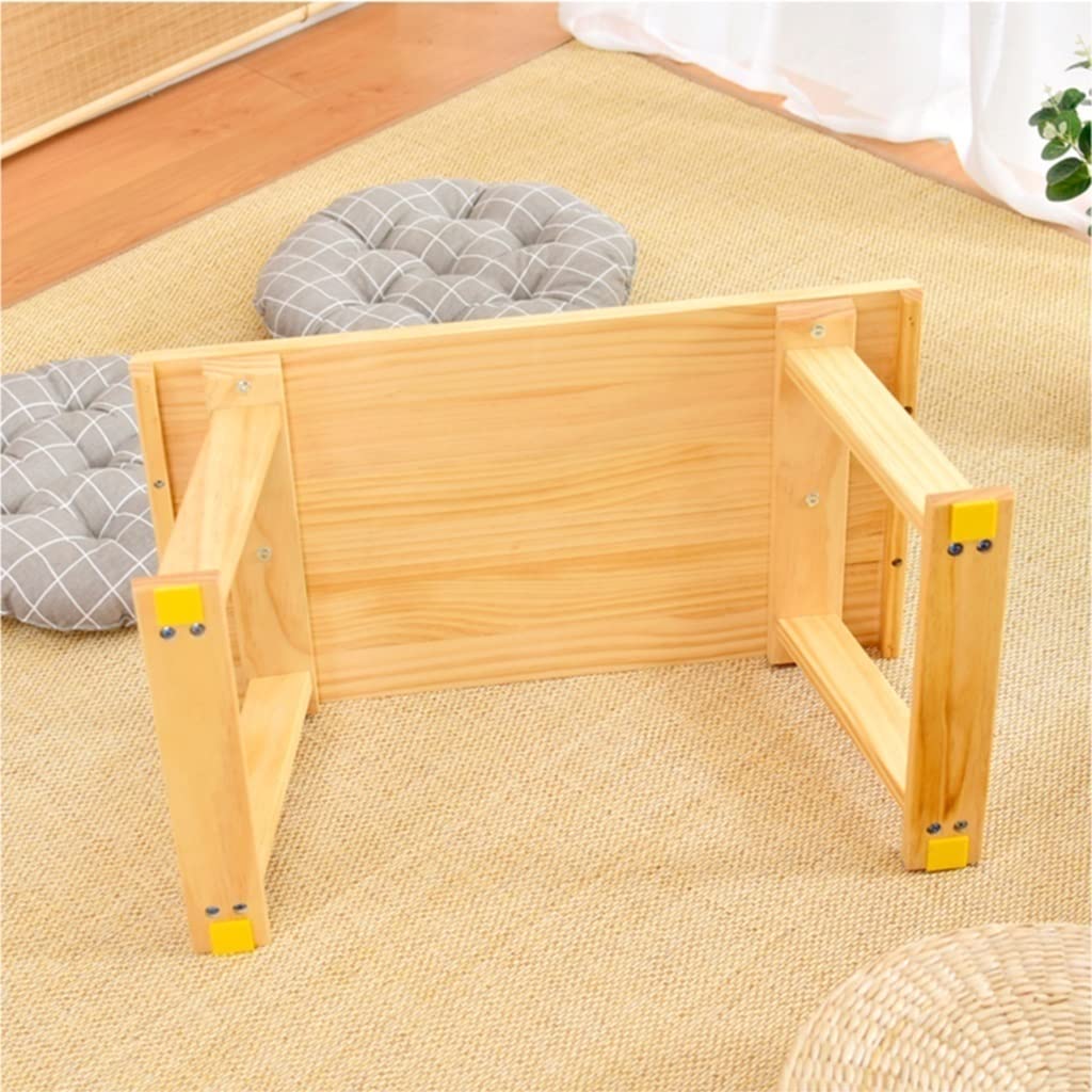 Slish Brązowa drewniana taca do serwowania, stół, wszechstronna, kwadratowa taca śniadaniowa, mała podłoga, stolik do herbaty i laptopa, biurko (50 x 30 x 24 cm) do wystroju domu i biura