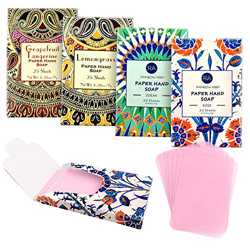 20 Boxes (400 Sheets) Portable Travel Soap Paper Sheets, Mini