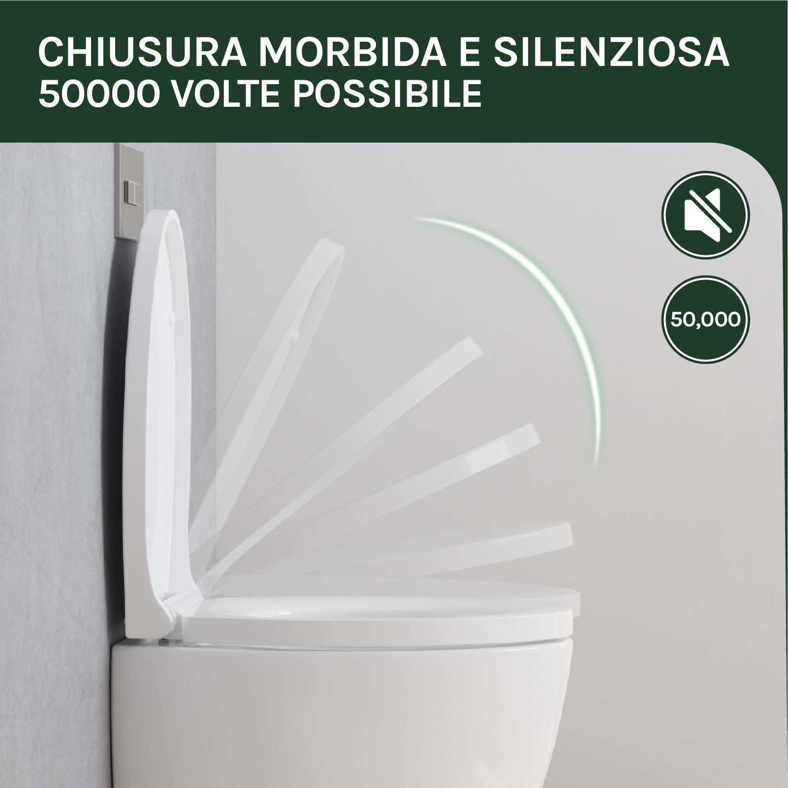 WOLTU Copriwater Sedile WC Universale Coperchio con Chiusura Ammortizzata Soft Close Toilet Seat Bagno in Plastica Bianco a Forma di O