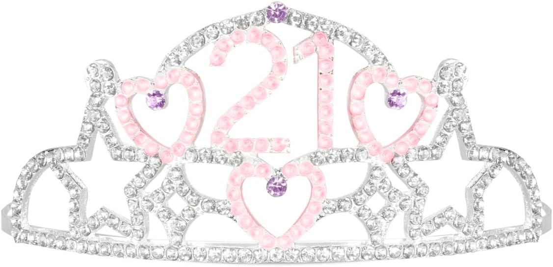 xo, Fetti 21 Birthday Tiara Party Decorations - Rhinestone Metal | Finally 21 Birthday Party Supplies, Bday Girl Decorations, HBD Cute Accessory, Twenty One