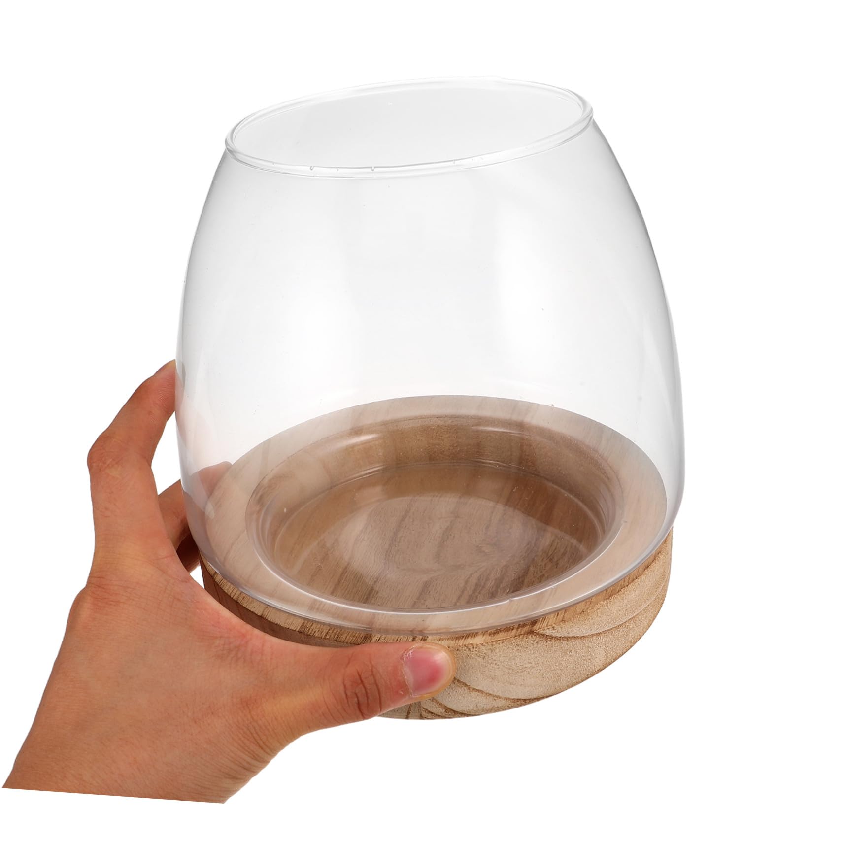 Vase Hydroponique Verre avec Base Station de Bouturage Eau Transparente Terrarium pour Plantes Intérieur Décor Compact pour Table et Salon