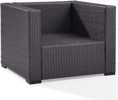 Miniatura 7 de Crosley Furniture Biscayne - Silla de exterior, sillas de mimbre para patio, porche, terraza, balcón, patio trasero, color marrón con cojines moca