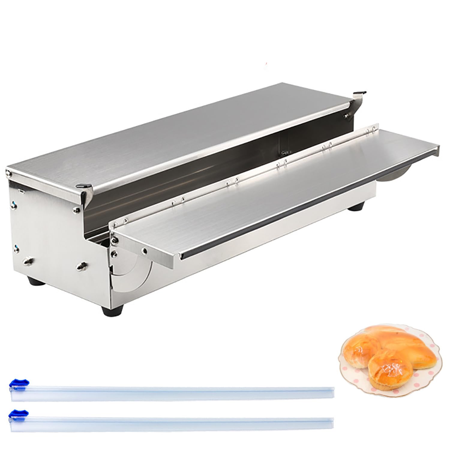 Dispensador Cortador de Ppelícula Adhesiva,con 2 Cuchillas de Repuesto,para Film Transparente,para Supermercados,Mayoristas de Fruta