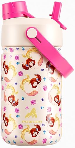 Miniatura 55 de POWCAN - Botella de agua con aislamiento de 18 onzas, con tapa de boquilla y pajilla 2 en 1, fría 24 horas, a prueba de fugas, apta para portavasos