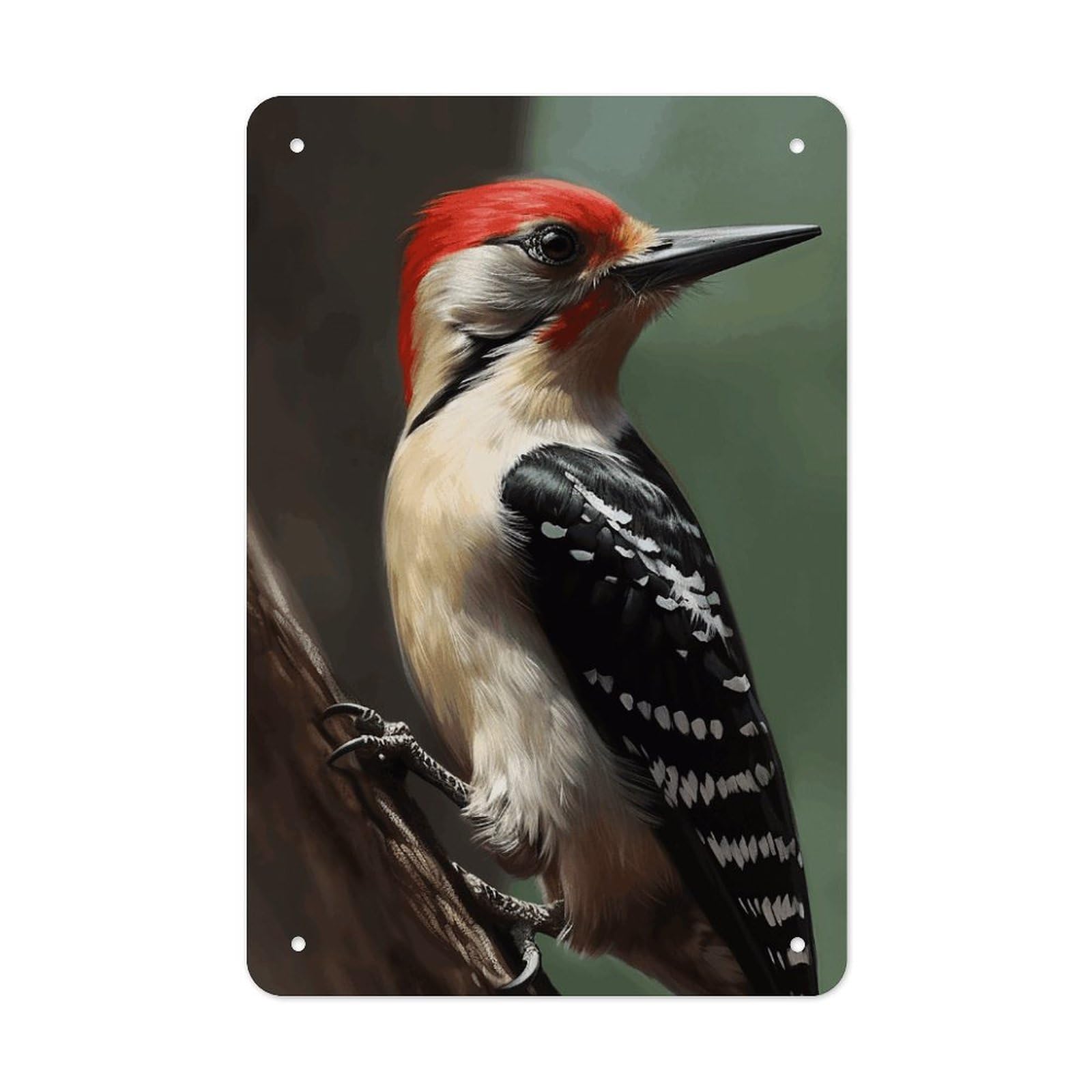 QMNLKH Woodpecker Plaques for Wall Decor, Personalized Metal Tin Sign for Home, Multifunctional Poster for Office, Fashion Painting for Hallway, Wall Art Pictures, 7.9x11.8Inch