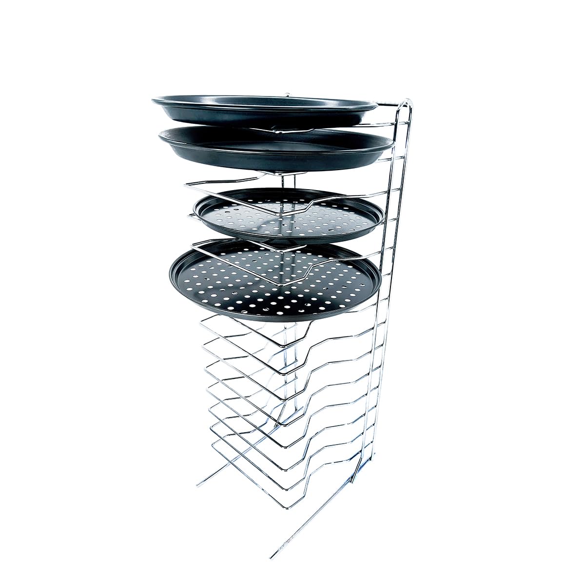 Soporte profesional para 14 pizzas