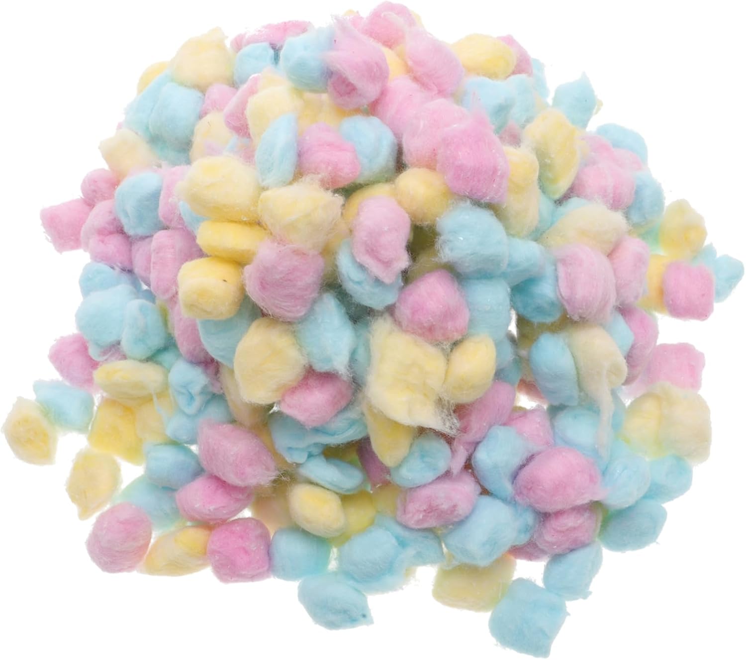 VOSAREA Colored Cotton Balls for Face and Care Soft Makeup Remover Pads in Pink Yellow Blue Multipurpose Absorbent Cotton for Beauty Salon Home Use and Pet Warmth