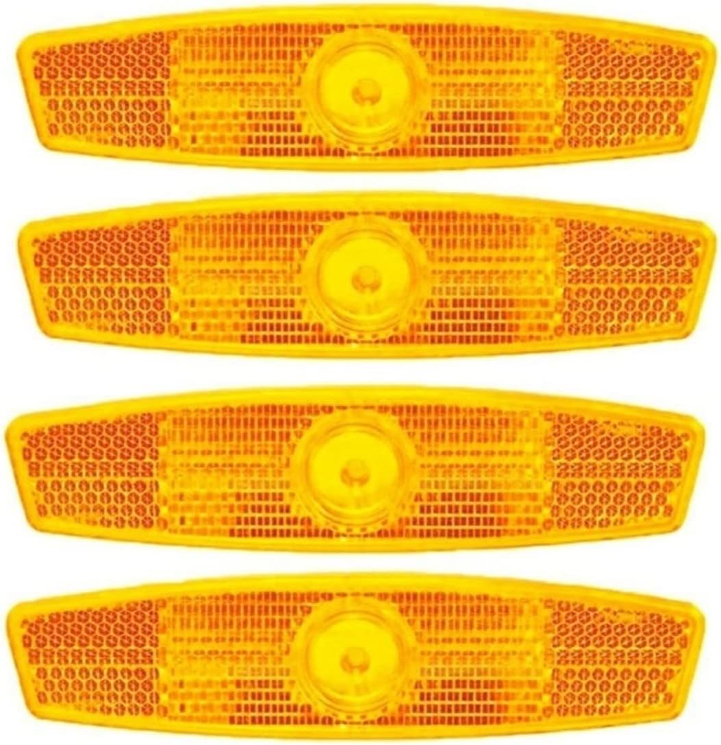 Veer 4pcs Bicycle Bike Spoke Reflector Safety Warning Light Wheel Rim Reflective Mount(Orange)