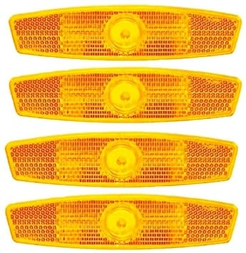 Veer 4pcs Bicycle Bike Spoke Reflector Safety Warning Light Wheel Rim Reflective Mount(Orange)