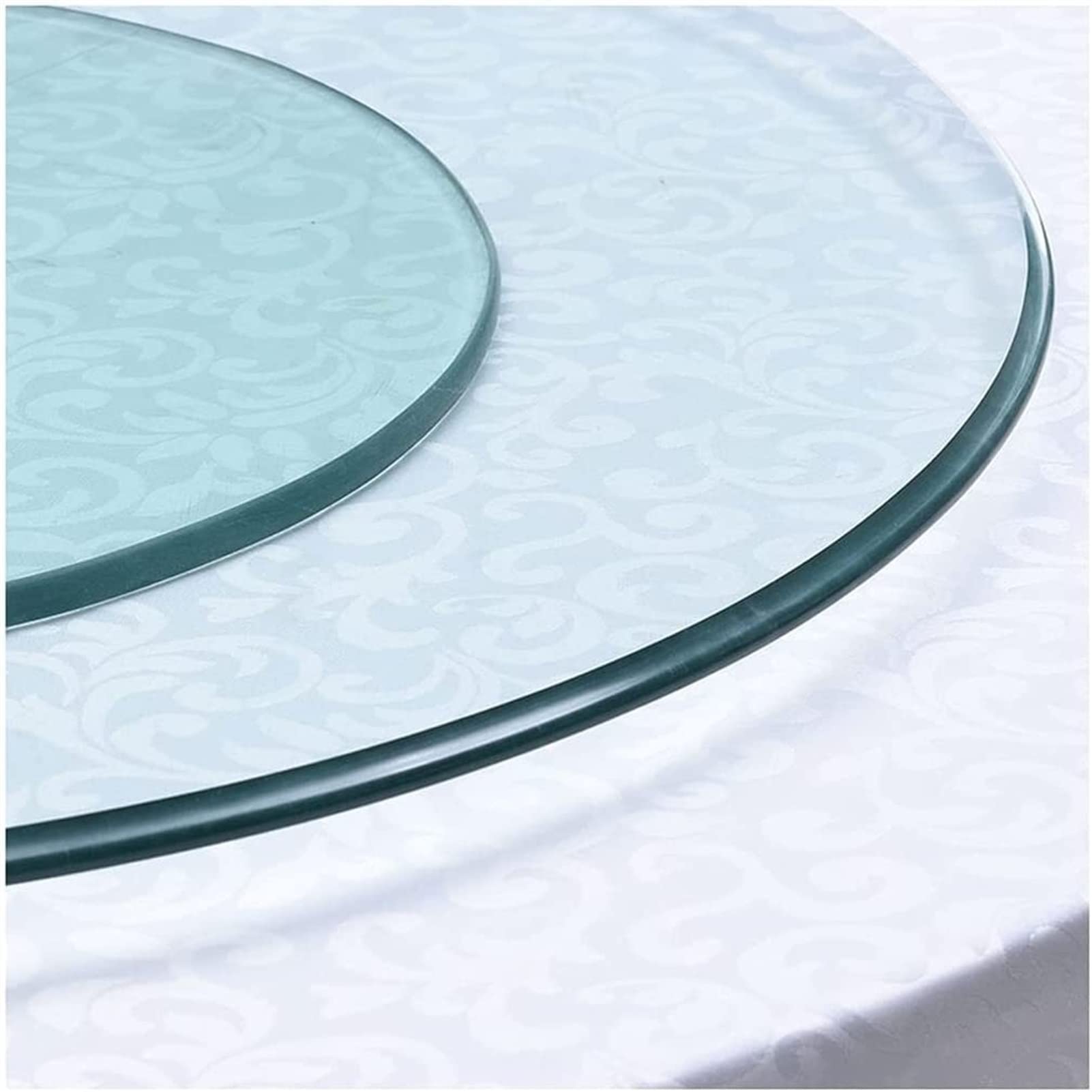 Giradischi Lazy Susan in Vetro Trasparente da Appoggio Giradischi Vassoio da Portata Girevole Organizzatore Rotondo Tavolo Girevole per Cena, Ristoranti, Patio, Tavolo Self-Aspettando (70 cm