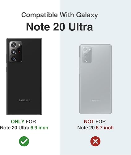 Miniatura 2 de SURITCH Funda para Samsung Galaxy Note 20 Ultra (solamente) de 6.9 pulgadas, 2 marcos frontales, protector de pantalla integrado, protector de