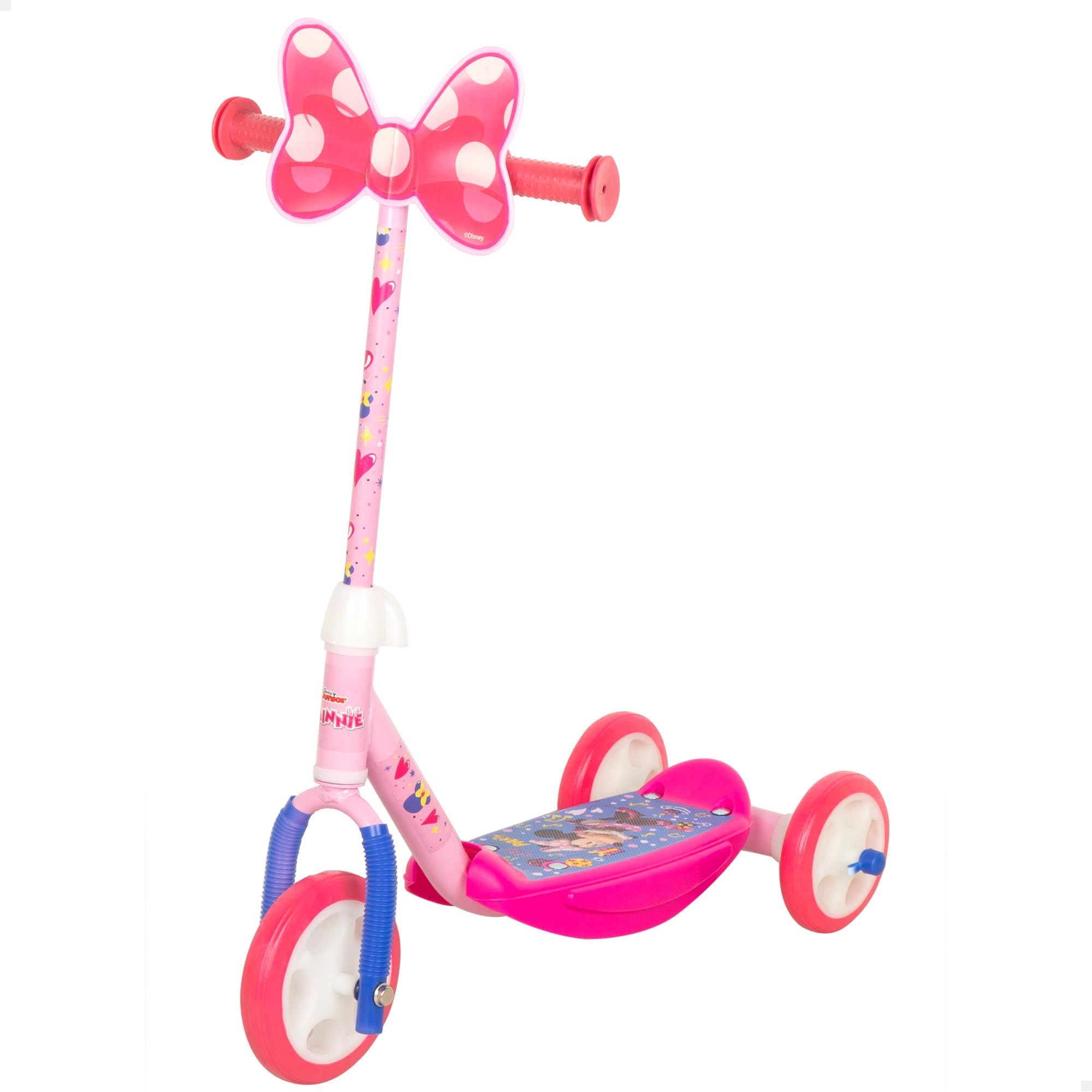 Disney Minnie Patinete 3 Ruedas +20 kg +2 años, 57x30x60-66 cm, Escudo Delantero, Juegos para niños, Motricidad, Diseño Colorido Minnie Mouse, Patinete Infantil, Fácil de Montar (77742)