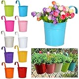 Gartenfarbwunder Yaheetech 10X Blumentopf Balkontopf Hängetopf Gartendeko Geländertopf Blumenampel zum aufhängen