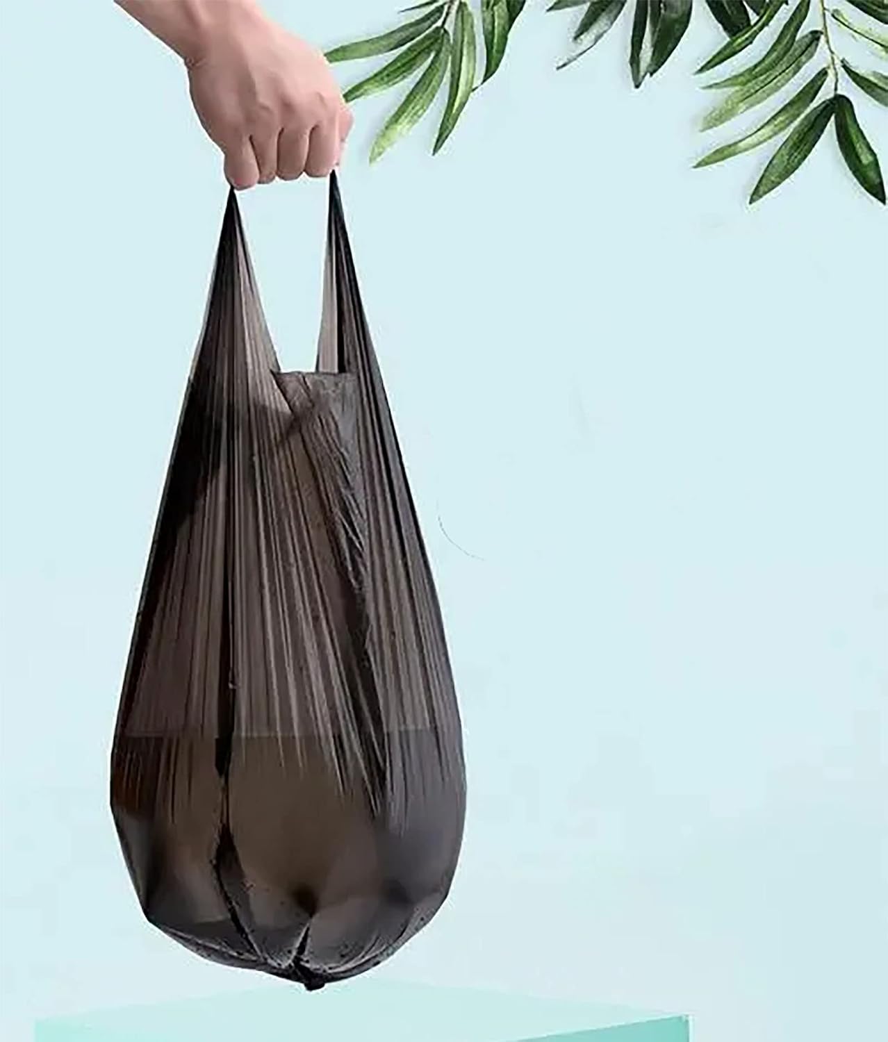 4 GALLON Bathroom Trash Bags Black, 5 Rolls/100 Counts Small HANDLES Garbage Bags for Office, Bathroom Wastebasket Waste Bin Black Portable Rubbish Bags (Black 100 Counts)