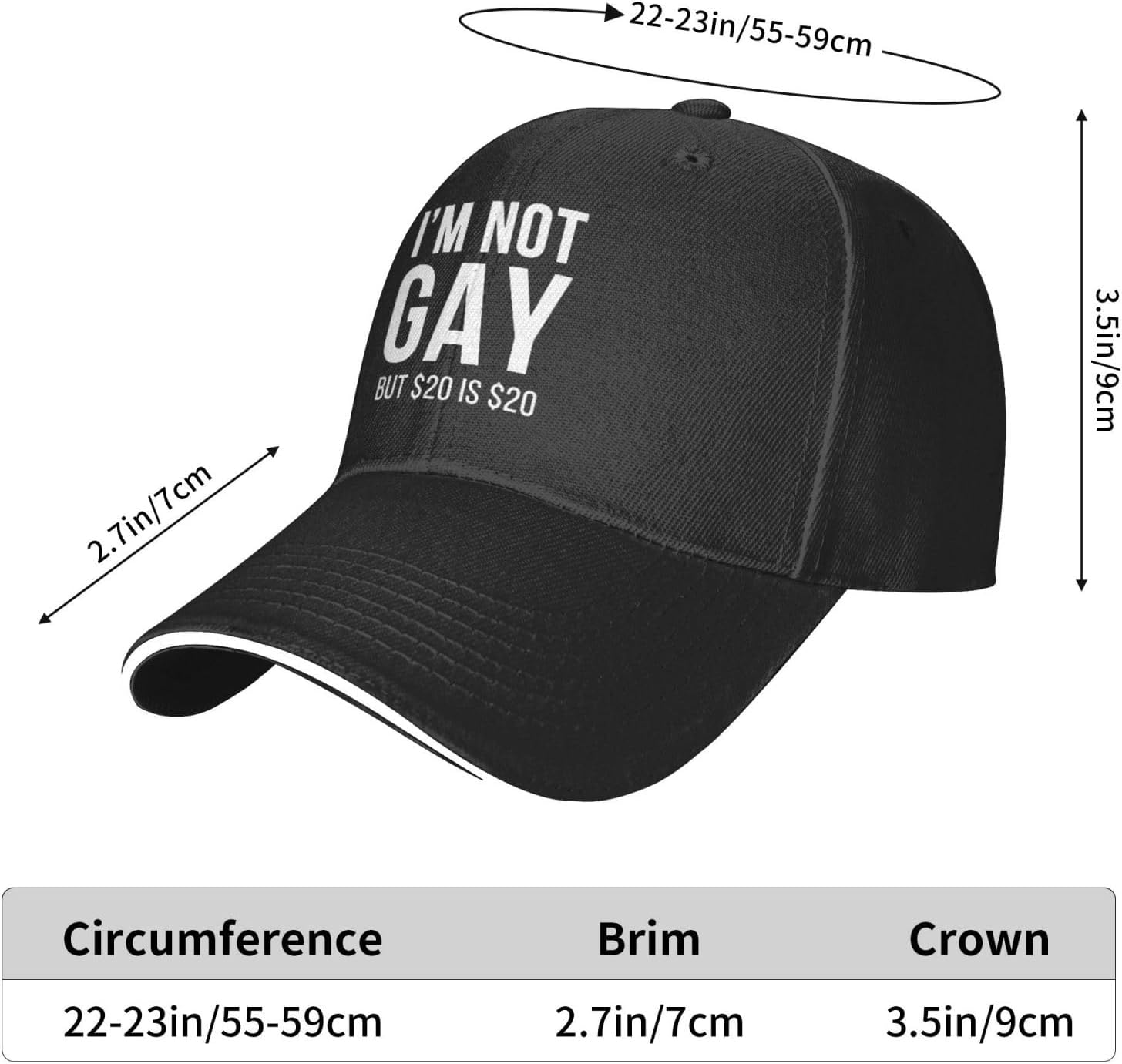 I'm Not Gay But 20 Bucks is 20 Adjustable Hats Gift for Men Women I'm Not Gay But 20 Bucks is 20 Classic Trucker Cap image 4