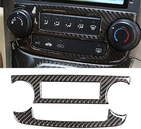 16Pcs Car Interior Full Set Kit Cover Trim, Carbon Fiber Central Side Dashboard Air Vent AC Outlet Cover Panel Frame Trim Kits For Honda For CR-V 2007-2011