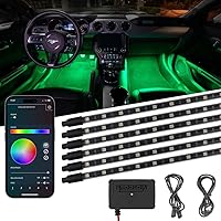 Vista 1 de LEDGlow Kit de iluminación de neón LED multicolor Bluetooth de 6 piezas para automóviles y camiones, aplicación para teléfonos inteligentes, crea