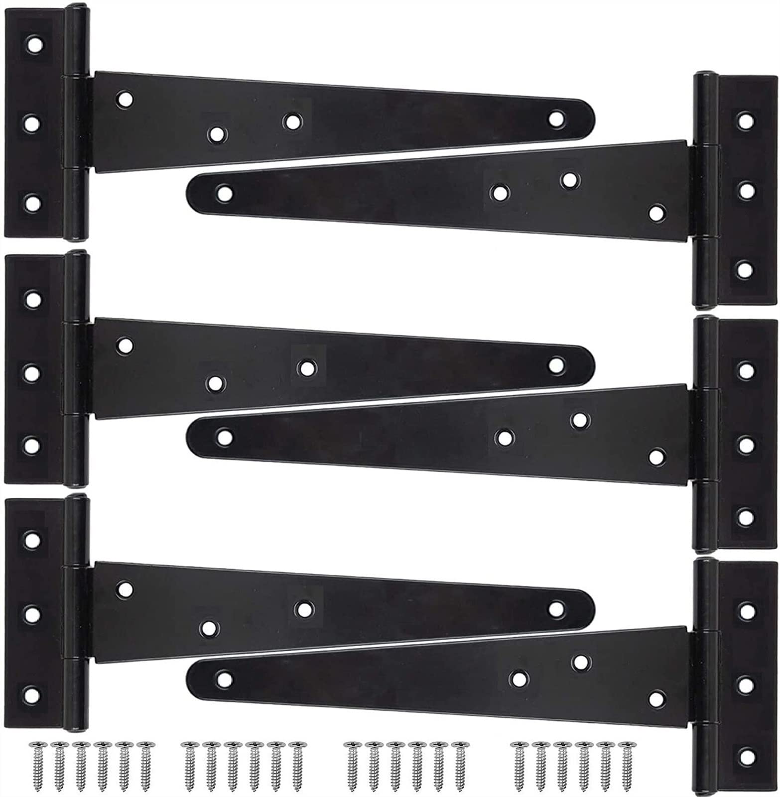 Nvsfzgiyg One Color 6Pcs T-Shaped Hinge, Triangular, Slotted Bearing Door 10 Inches