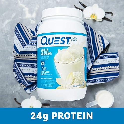 Miniatura 19 de Quest Nutrition Proteína en polvo de batido de vainilla, 0.85 oz de proteína, 0.04 oz de azúcar, baja en carbohidratos, sin gluten, 1.6 libras, 23