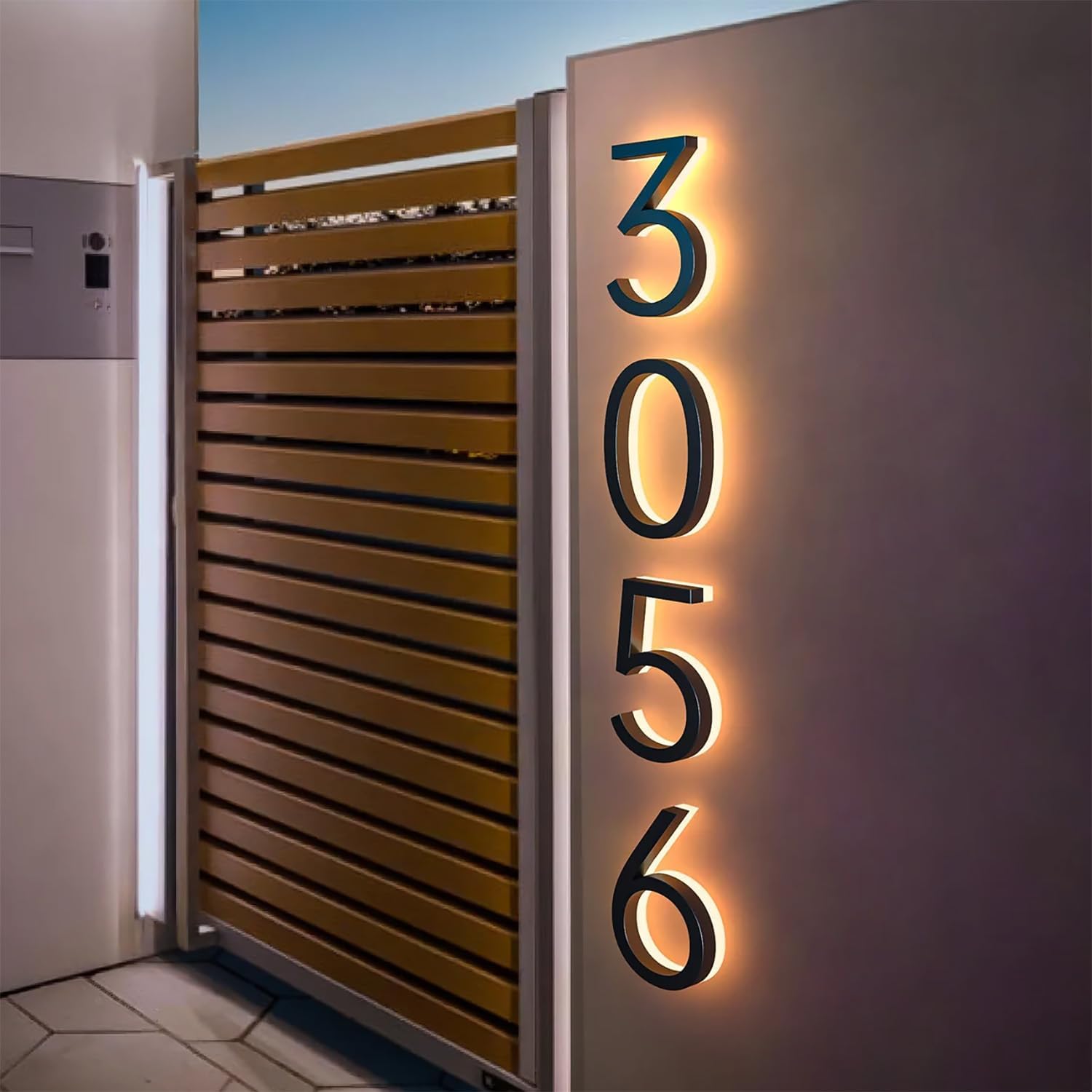 House Numbers for Outside Light Up, Large Customizable LED Backlit Address Number Signs illuminated house numbers for Home, Yard, Mailbox, Exterior