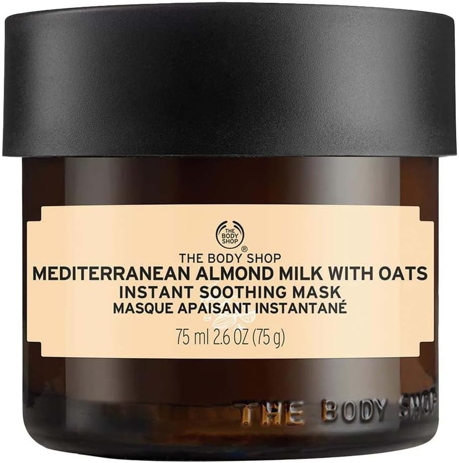 The Body Shop Mediterranean Almond Milk with Oats Instant Soothing Mask for Unisex 2.6 oz Mask, White, 2.6 Ounce (Pack of 1)