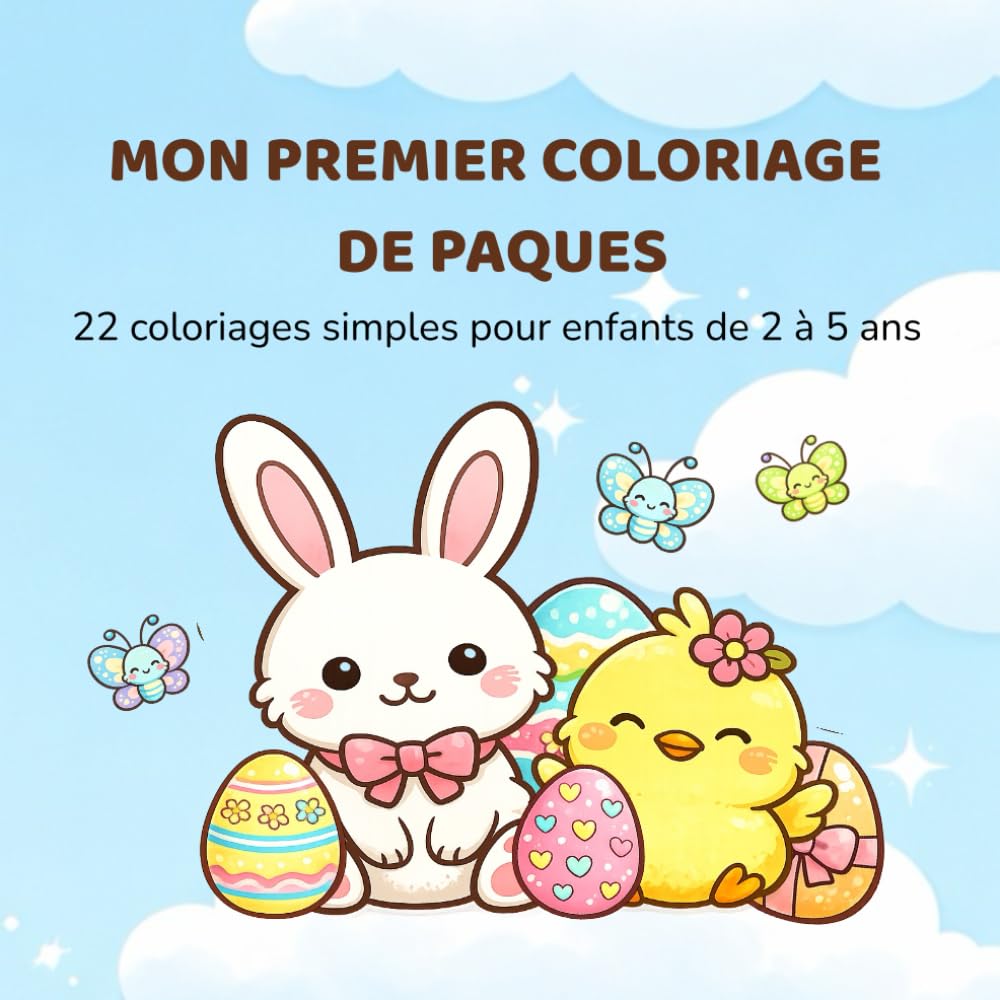 MON PREMIER COLORIAGE DE PAQUES: 22 coloriages simples pour enfants de 2 à 5 ans