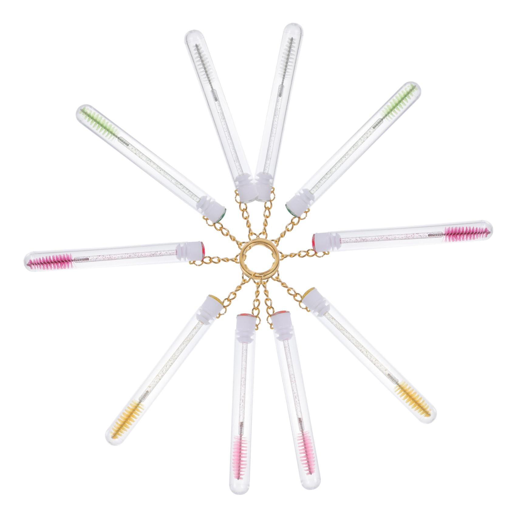 Beatifufu 10 Pack Lash Brush Keychain Set Faux Lashes Wispy Makeup Kit with Tube