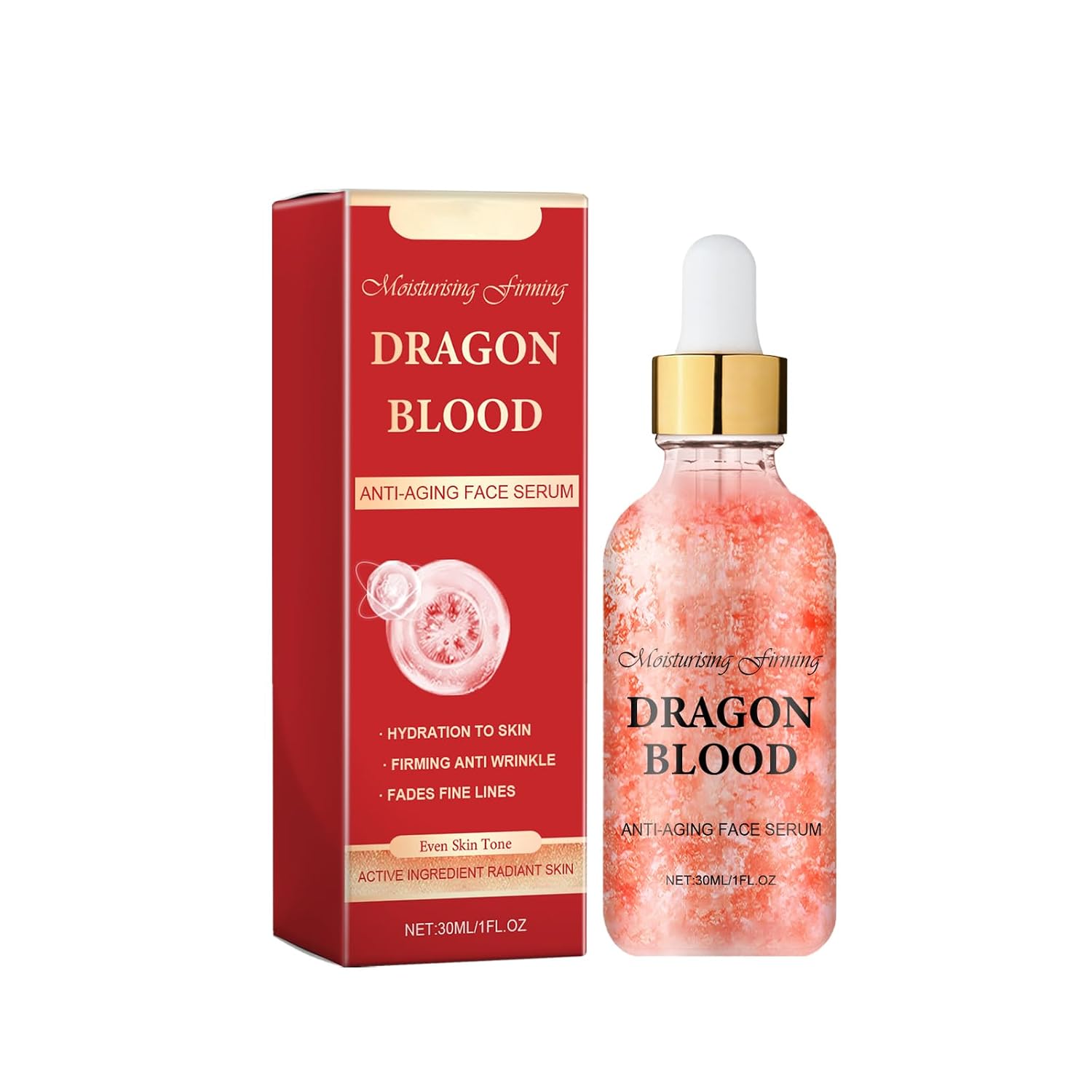 Dragon Blood Anti-Aging Face Serum, Moisturizing Firming Formula, 30ml/1FL.OZ, Reduces Fine Lines and Wrinkles, Improves Skin Tone and Elasticity