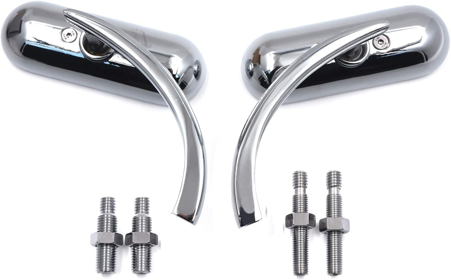 HTTMT MT376-BK Black Custom Mini Oval Mirrors Compatible with Suzuki Savage Intruder Volusia Boulevard