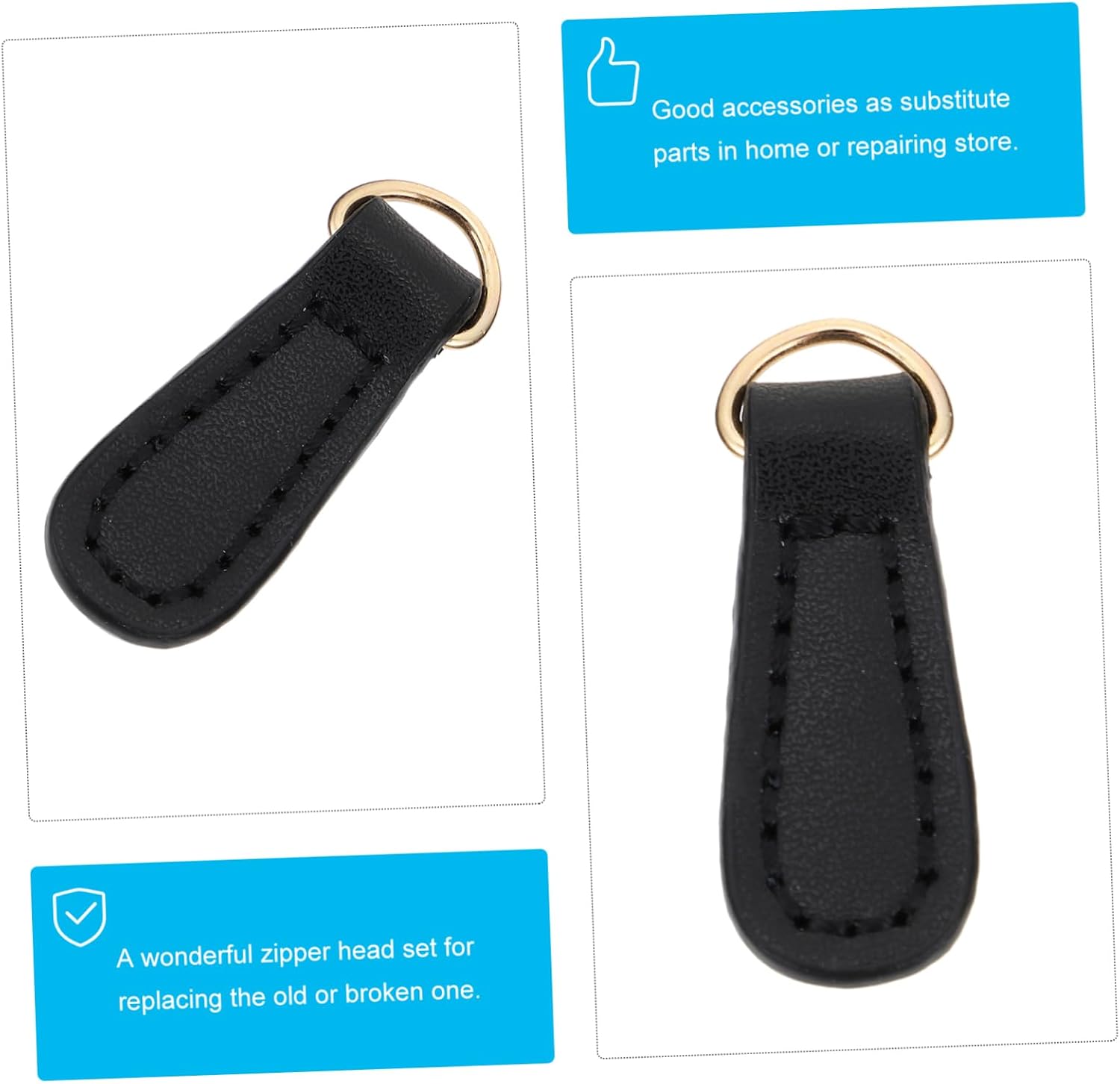 YOSADIER 6pcs Zipper Pullers Leather Handle Replacement for Garment and Bag Repair Durable Zipper Extenders for Backpacks Purses and Luggage Easy to Use and Install