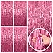 5 Pack Pink Backdrop Party Decorations Tinsel Curtain Party Backdrop Foil Fringe Birthday Decorations Photo Booth Streamer Backdrop Pink Theme Bachelorette Graduation Party Decorations