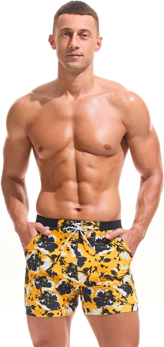 Taddlee Swimwear Men Basic Long Swimming Trunk Surf Camo Shorts Swimsuits Pocket