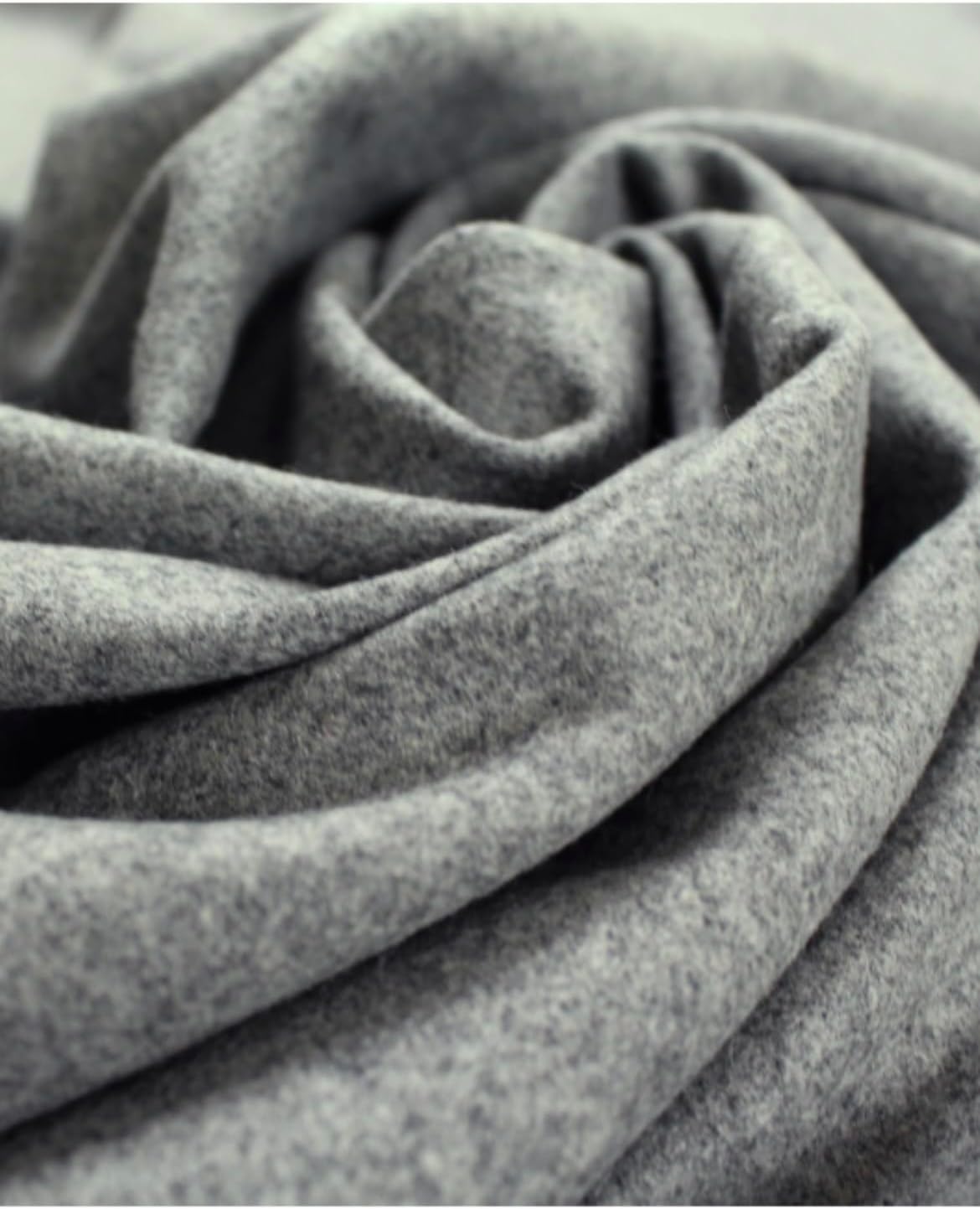 Tuva Textile 40 Yard Bolt Of Real Wool Quality Fabric Coating (Melton Wool Quality) - Heather Med Gray Color (Pea Coat Weight) - Fancy Wool Fabric With the Nice Hand, Fabric by the Yard, Made in China