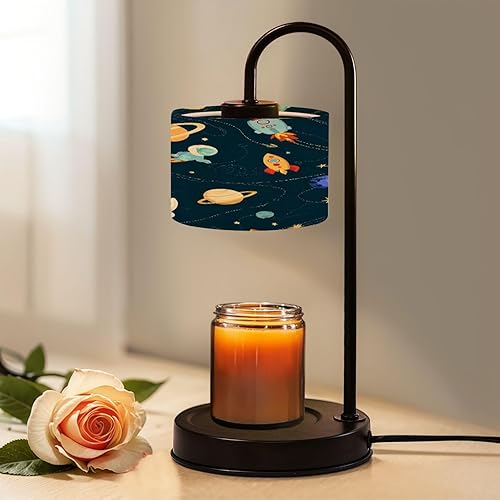 Miniatura 16 de Candle Warmer Lamp with Timer and Dimmer, Seamless 70s retro floral vintage daisy flowers for fabric Wax Melt Warmer with 4 Bulbs, House Warming