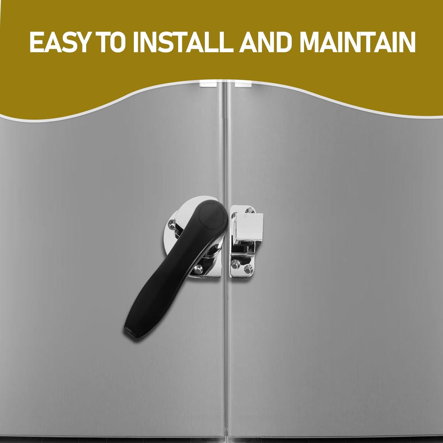 Heavy Duty Metal Freezer Door Latch and Cooler Door Lock with Hinge Secure Latch Replacement Hardware