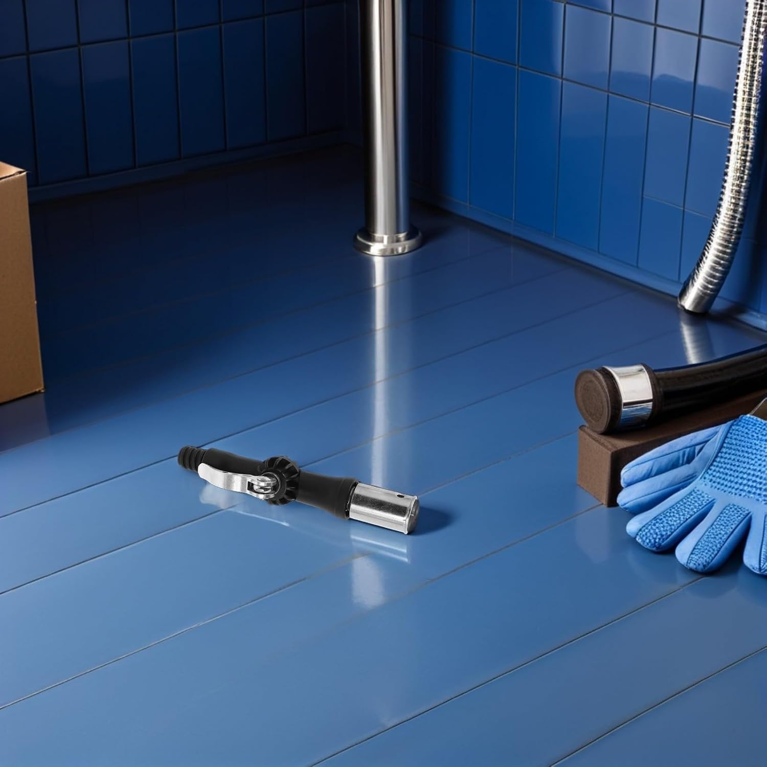 DOITOOL Replaceable Mop Pole Adapter and Aluminium Alloy Material with Metal Threaded Handle Tips, Mop Holder Accessories Featuring Flexible Steering Design for Household Tile Floor