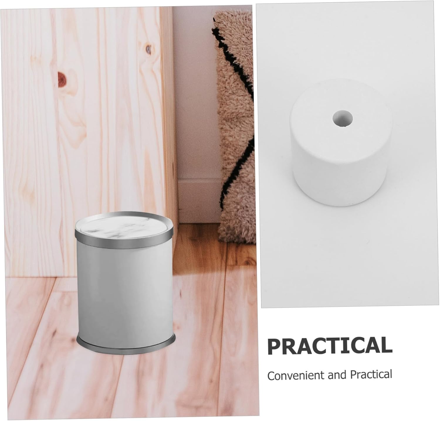 SOLUSTRE Imitation Marble Trash Can Lid Swing Flap Trash Can Lid Replacement Kitchen Bathroom