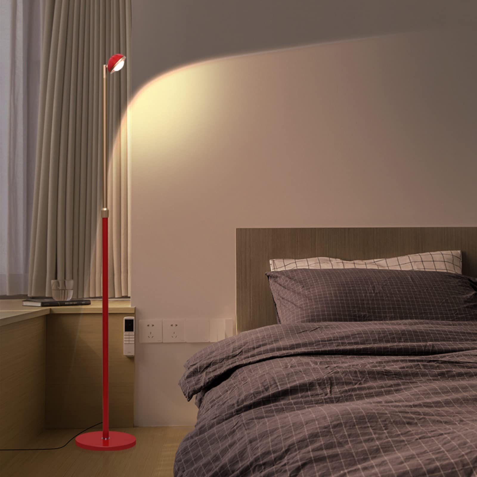 Beleuchtung Stehlampe Wohnzimmer Stehende Nachttischlampe Leselampe(rot)
