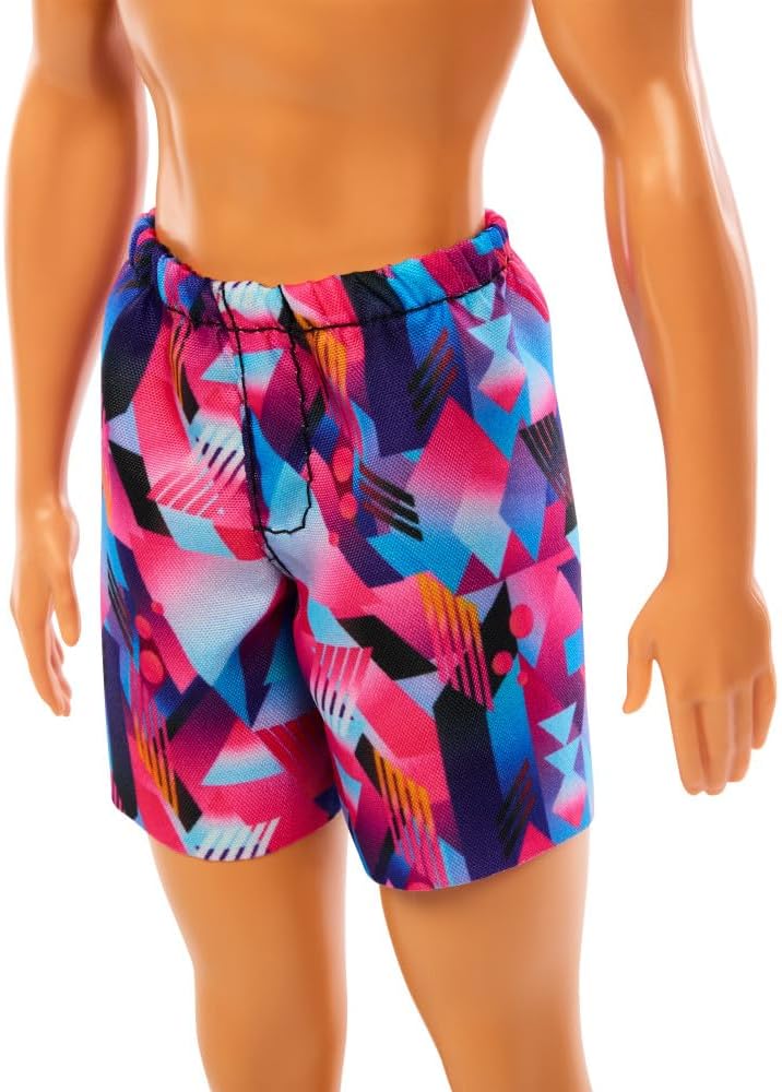 Barbie Beach Ken Doll with Blond Hair Wearing Purple Swimsuit, Barbie Pool and Beach Toys